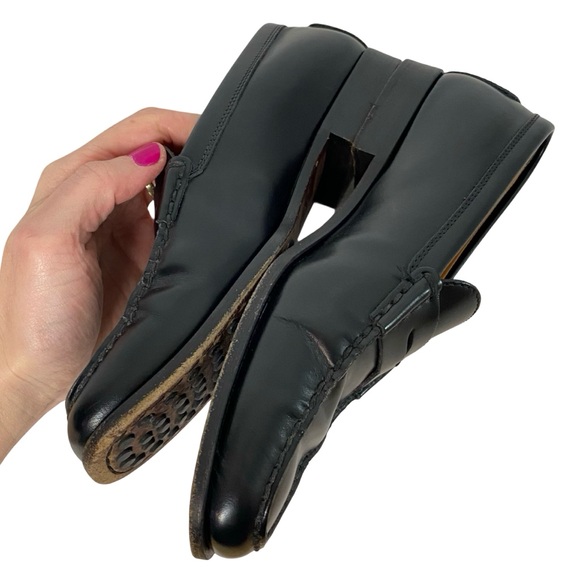 Tod’s Loafers Womens Size 5.5 Black Tods Leather Preppy Shoes Slide On - Picture 10 of 16